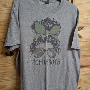 Gray Graphic T-Shirt with Green Accents